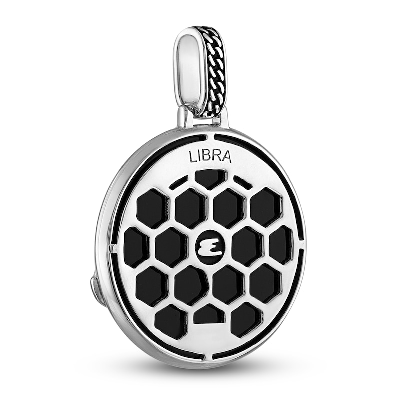 Main Image 3 of 1933 by Esquire Men's Natural Onyx & Natural White Topaz Libra Charm Sterling Silver