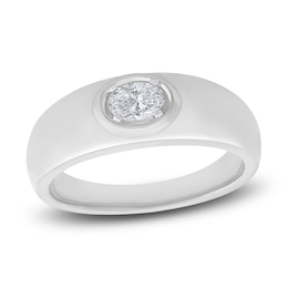 Diamond Solitaire Engagement Ring 1/2 ct tw Oval 14K White Gold (I/SI2)