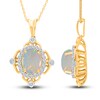 Thumbnail Image 2 of Kallati Oval-Cut Natural Opal Pendant Necklace 3/8 ct tw Diamonds 14K Yellow Gold 18"