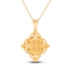 Thumbnail Image 3 of Kallati Oval-Cut Natural Opal Pendant Necklace 3/8 ct tw Diamonds 14K Yellow Gold 18"