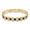 Thumbnail Image 1 of LUSSO by Italia D'Oro Men's Natural Onyx Bracelet 14K Yellow Gold 8.25"