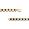Thumbnail Image 1 of LUSSO by Italia D'Oro Men's Natural Onyx Bracelet 14K Yellow Gold 8.25"