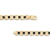 Thumbnail Image 2 of LUSSO by Italia D'Oro Men's Natural Onyx Bracelet 14K Yellow Gold 8.25"