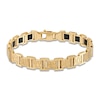 Thumbnail Image 3 of LUSSO by Italia D'Oro Men's Natural Onyx Bracelet 14K Yellow Gold 8.25"
