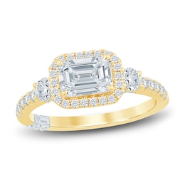 Pnina Tornai Lab-Created Diamond Engagement Ring 1-5/8 ct tw Round 14K Yellow Gold