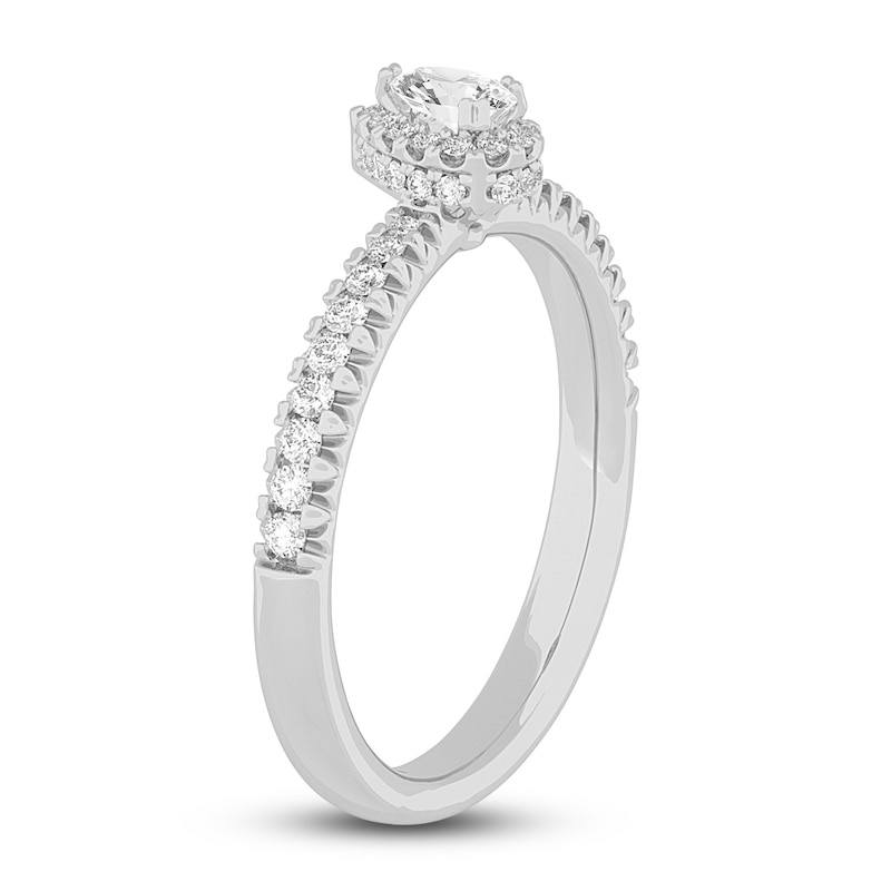 Main Image 2 of Diamond Promise Ring 3/8 ct tw Pear/Round 14K White Gold