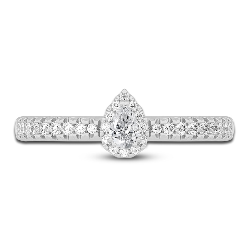 Main Image 3 of Diamond Promise Ring 3/8 ct tw Pear/Round 14K White Gold