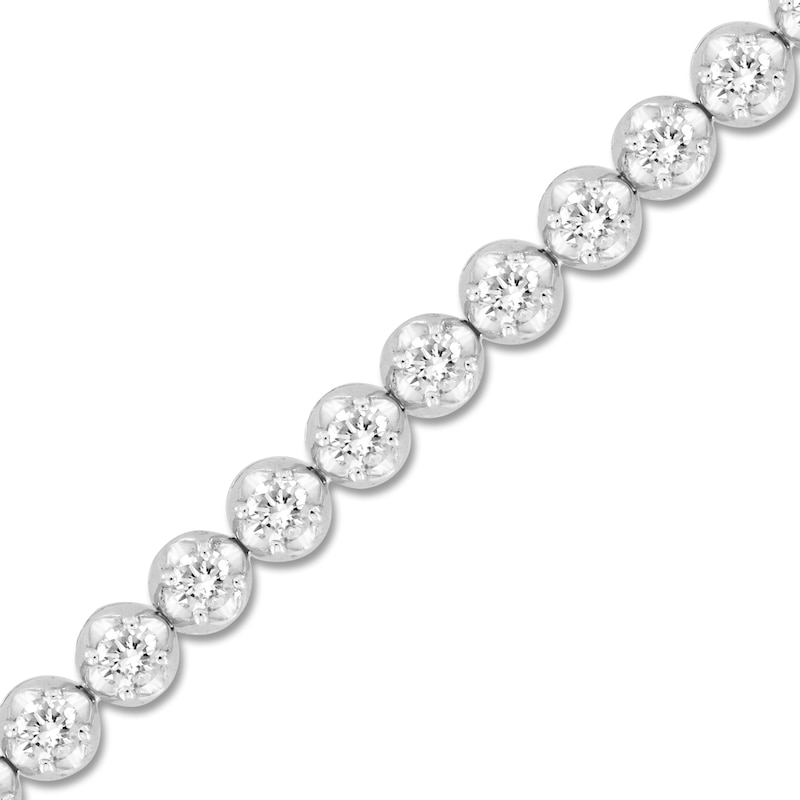 Main Image 1 of Men's Lab-Grown Diamond Bracelet 2-1/2 ct tw Round 14K White Gold 8.5"