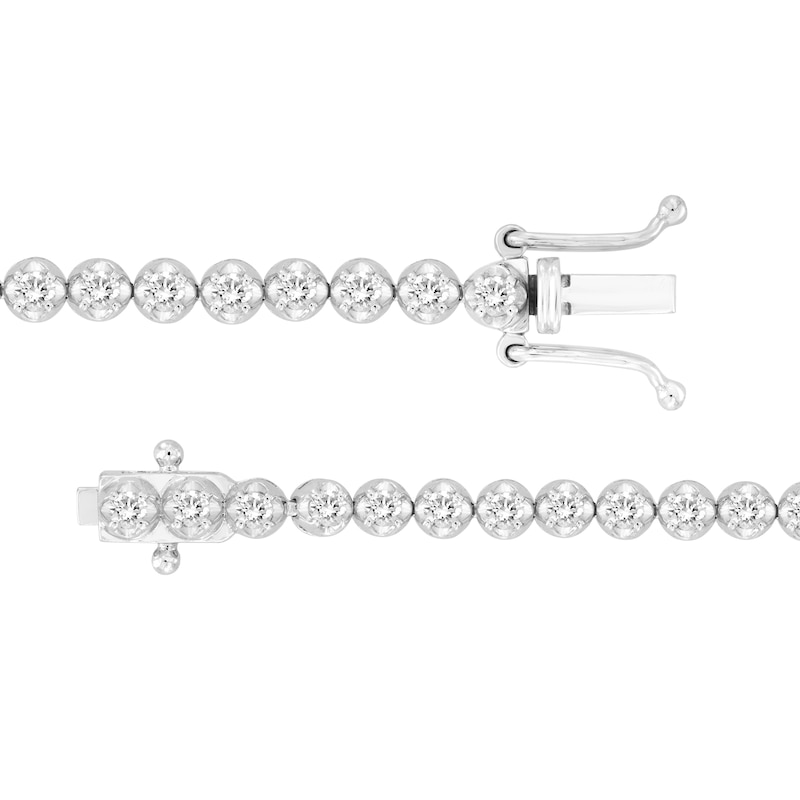 Main Image 2 of Men's Lab-Grown Diamond Bracelet 2-1/2 ct tw Round 14K White Gold 8.5"