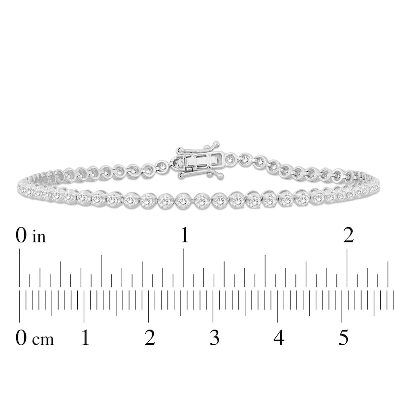 Main Image 3 of Men's Lab-Grown Diamond Bracelet 2-1/2 ct tw Round 14K White Gold 8.5"