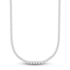 Thumbnail Image 1 of Men's Lab-Grown Diamond Tennis Necklace 7 ct tw Round 14K White Gold 22"
