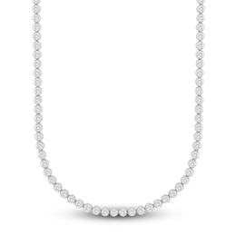 Men's Lab-Grown Diamond Tennis Necklace 7 ct tw Round 14K White Gold 22"