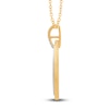 Thumbnail Image 3 of Diamond Circle Pendant Necklace 1 ct tw Round/Marquise 14K Yellow Gold 18"