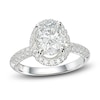 Thumbnail Image 1 of Certified Diamond Engagement Ring 2 ct tw Oval/Round 14K White Gold