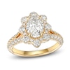 Thumbnail Image 1 of Certified Diamond Engagement Ring 1-3/4 ct tw Oval/Round 14K Yellow Gold
