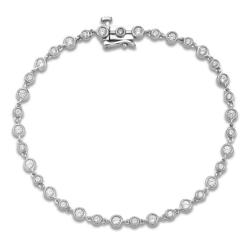 Main Image 1 of Diamond Bezel-Set Bracelet 1 ct tw 14K White Gold