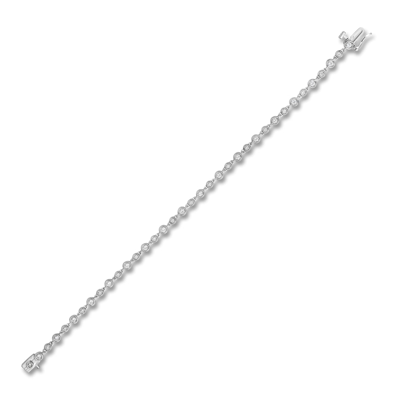 Main Image 2 of Diamond Bezel-Set Bracelet 1 ct tw 14K White Gold