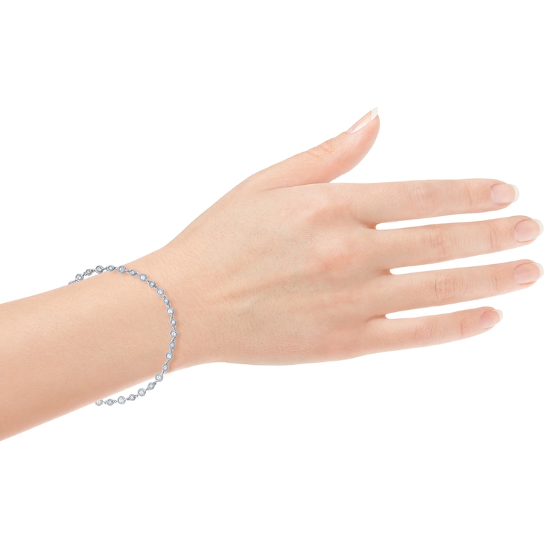 Main Image 4 of Diamond Bezel-Set Bracelet 1 ct tw 14K White Gold