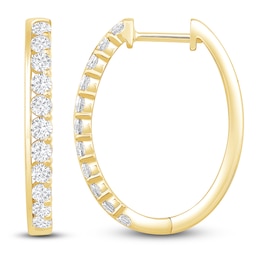 Diamond Hoop Earrings 3/4 ct tw 10K Yellow Gold