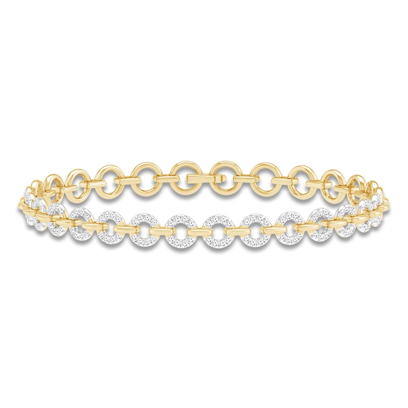 Main Image 1 of Diamond Circle Bracelet 1 ct tw 10K Yellow Gold