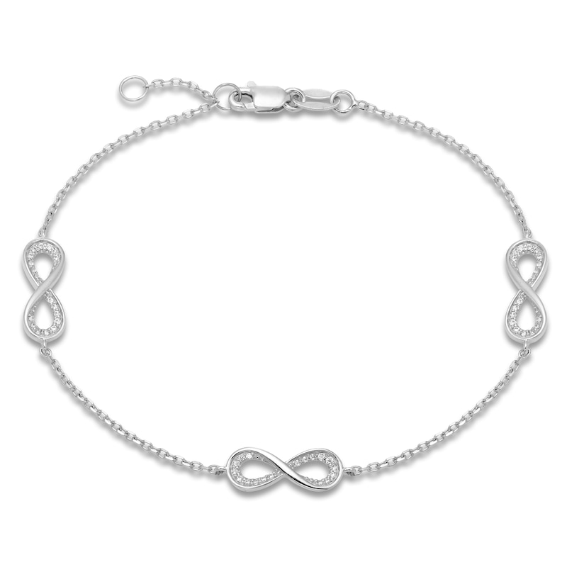 Main Image 1 of Diamond Bracelet 1/8 ct tw 10K White Gold 7"