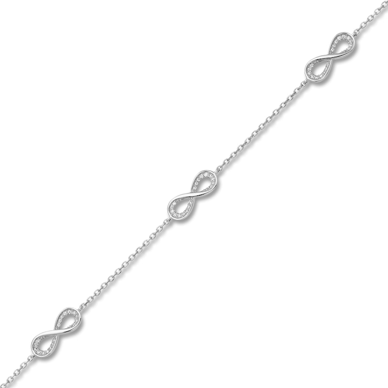 Main Image 2 of Diamond Bracelet 1/8 ct tw 10K White Gold 7"