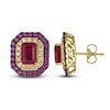 Thumbnail Image 0 of Le Vian Natural Garnet & Diamond Earrings 1/2 ct tw 14K Honey Gold