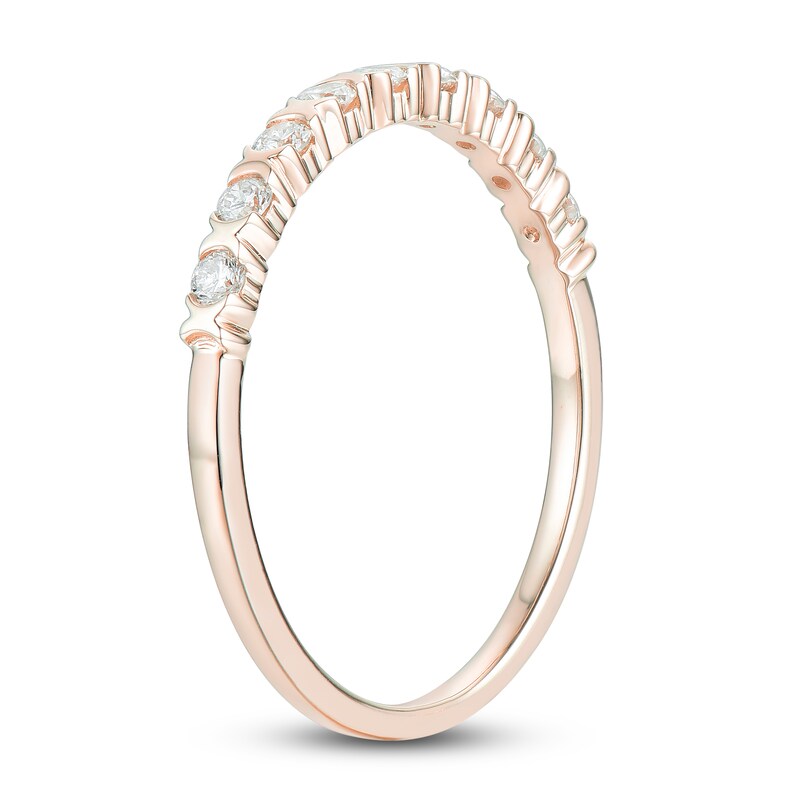 Main Image 2 of Diamond X Bezel Anniversary Band 1/4 ct tw 14K Rose Gold