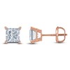 Thumbnail Image 1 of Princess-Cut Lab-Grown Diamond Solitaire Stud Earrings 3/4 ct tw 14K Rose Gold (F/SI2)