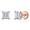 Thumbnail Image 2 of Princess-Cut Lab-Grown Diamond Solitaire Stud Earrings 3/4 ct tw 14K Rose Gold (F/SI2)
