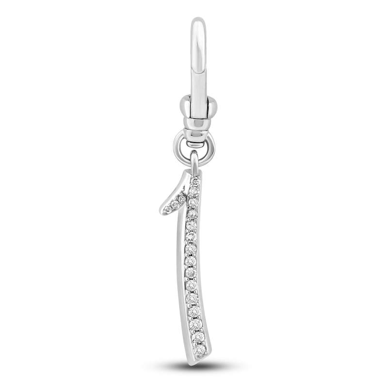 Main Image 1 of Charm'd by Lulu Frost Pavé Diamond Number 1 Charm 1/10 ct tw 10K White Gold