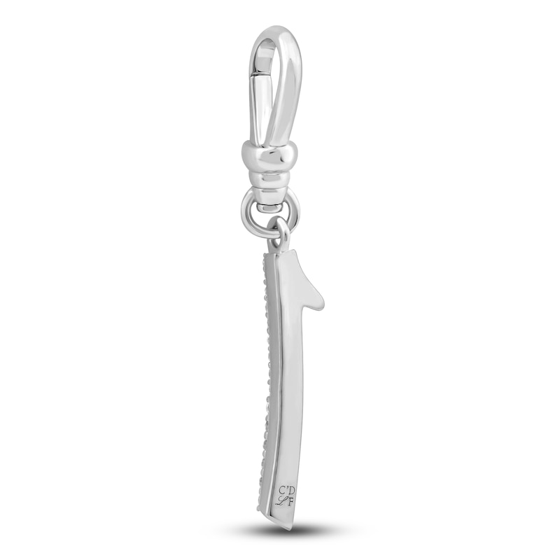 Main Image 2 of Charm'd by Lulu Frost Pavé Diamond Number 1 Charm 1/10 ct tw 10K White Gold
