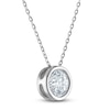 Thumbnail Image 2 of Certified Diamond Bezel-Set Solitaire Necklace 1 ct tw 14K White Gold 18" (I1/I)