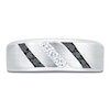 Thumbnail Image 3 of Men's Black & White Diamond Wedding Band 3/8 ct tw 14K White Gold