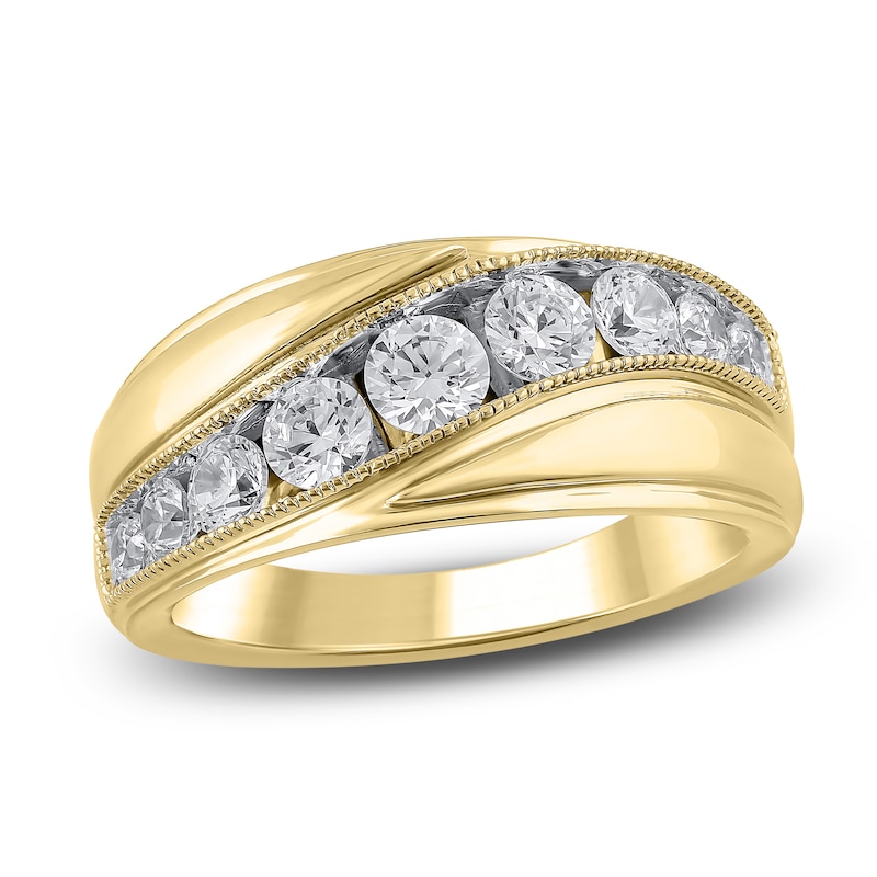 Main Image 1 of Lab-Grown Men's Diamond Wedding Band 1-1/2 ct tw 14K Yellow Gold