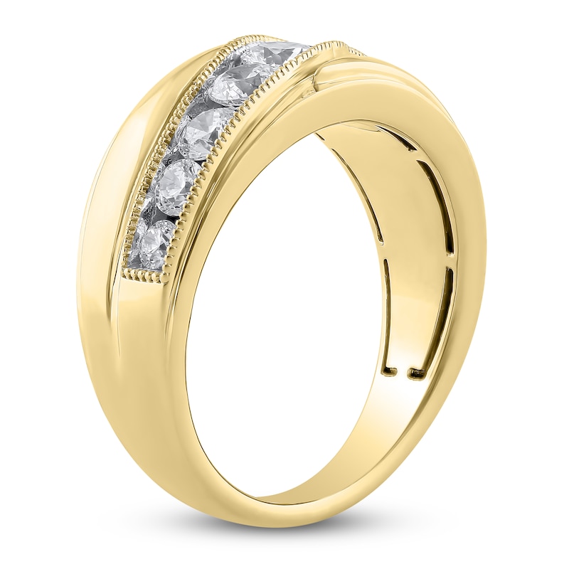 Main Image 2 of Lab-Grown Men's Diamond Wedding Band 1-1/2 ct tw 14K Yellow Gold