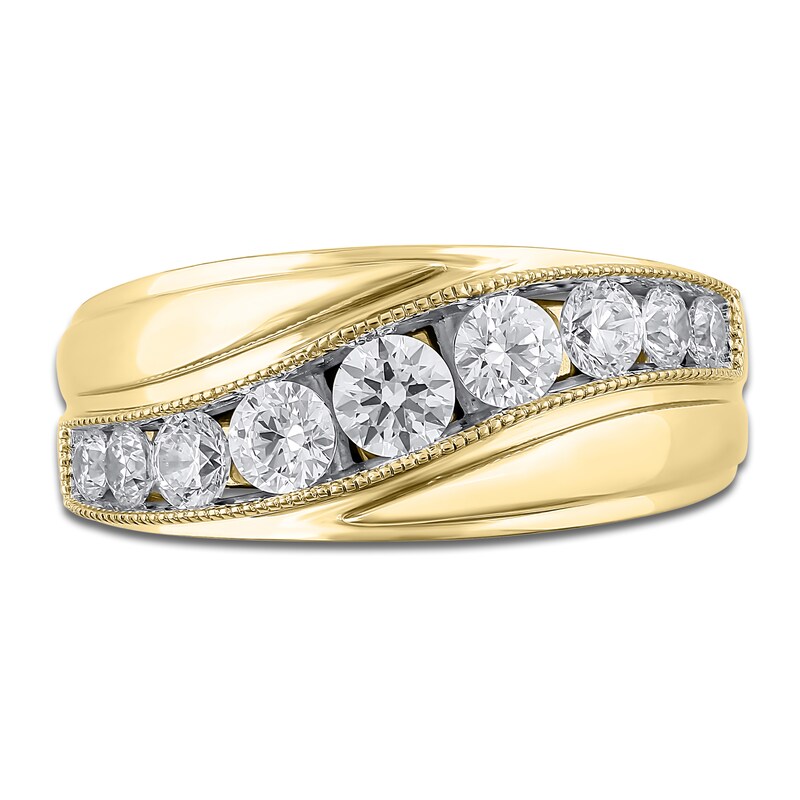 Main Image 3 of Lab-Grown Men's Diamond Wedding Band 1-1/2 ct tw 14K Yellow Gold