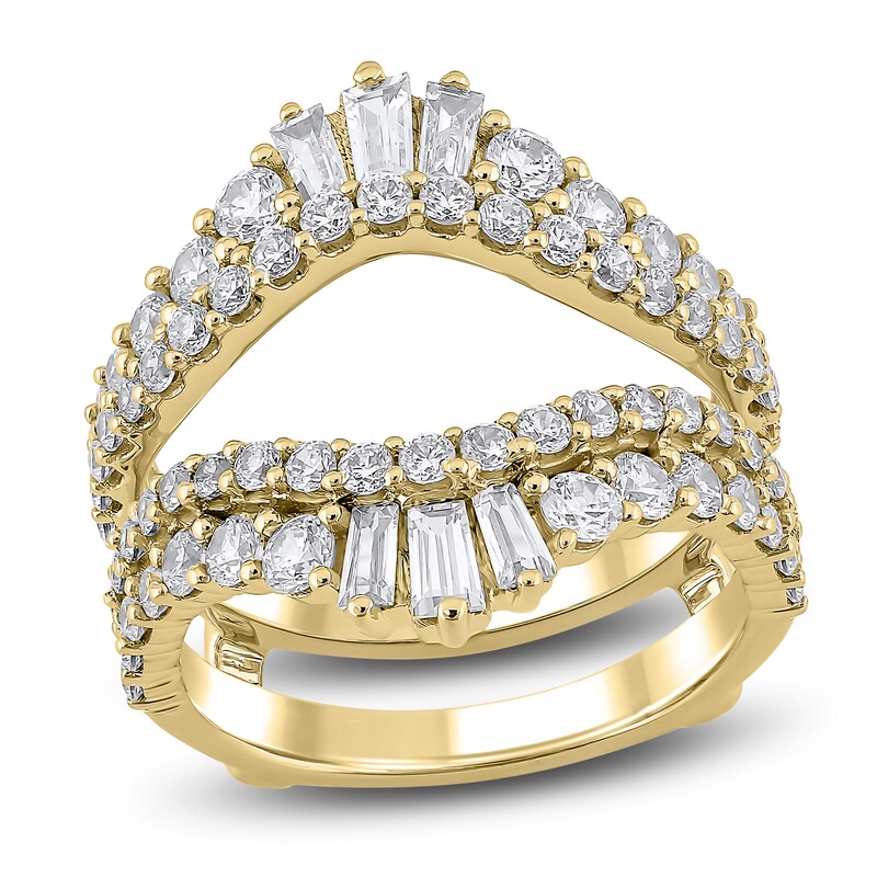 Main Image 1 of Lab-Grown Diamond Enhancer Baguette & Round-Cut Ring 2 ct tw 14K Yellow Gold