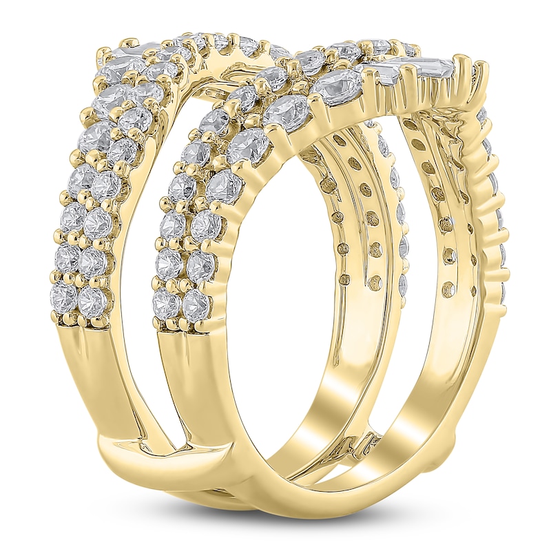 Main Image 2 of Lab-Grown Diamond Enhancer Baguette & Round-Cut Ring 2 ct tw 14K Yellow Gold