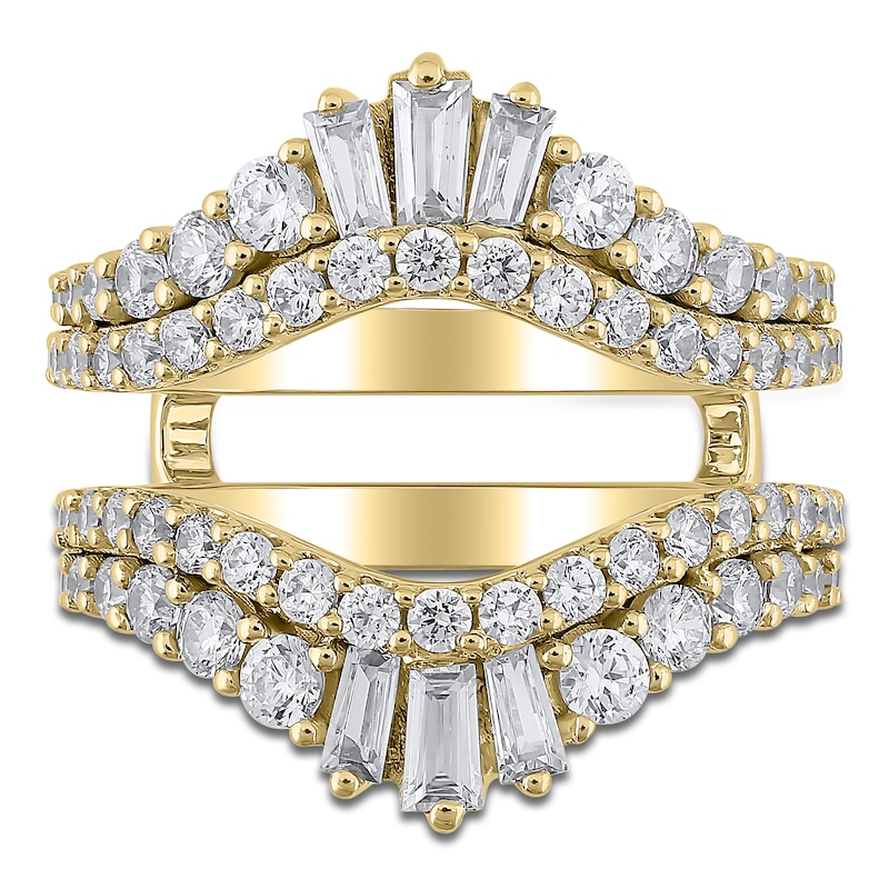 Main Image 3 of Lab-Grown Diamond Enhancer Baguette & Round-Cut Ring 2 ct tw 14K Yellow Gold