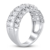 Thumbnail Image 2 of Lab-Grown Diamond Emerald & Round-Cut Anniversary Ring 2-1/2 ct tw 14K White Gold