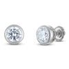 Thumbnail Image 2 of Certified Round-Cut Diamond Bezel-Set Solitaire Stud Earrings 1-1/2 ct tw 14K White Gold (I1/I)