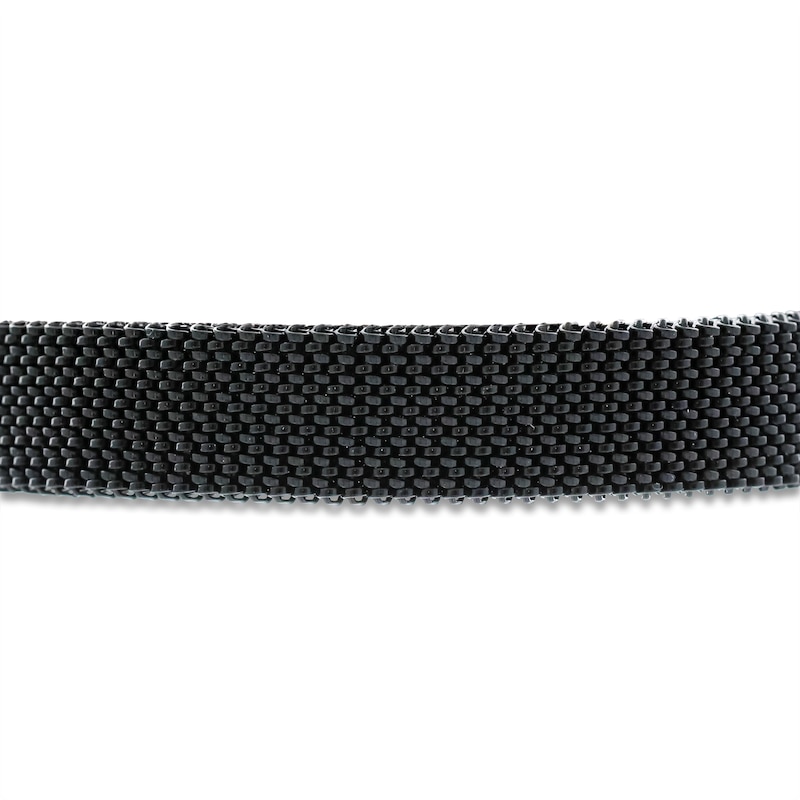 Main Image 2 of ZYDO Diamond Black Mesh Stretch Bracelet 1/10 ct tw Brown Ion-Plated Stainless Steel & 18K Yellow Gold 6.5"