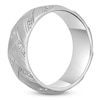 Thumbnail Image 3 of Men's White Lab-Created Sapphire Sandblast Ring Sterling Silver