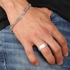 Thumbnail Image 6 of Men's White Lab-Created Sapphire Sandblast Ring Sterling Silver