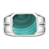 Thumbnail Image 3 of Men's Octagon-Cut Natural Malachite & Black Spinel Ring Stainless Steel