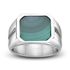 Thumbnail Image 4 of Men's Octagon-Cut Natural Malachite & Black Spinel Ring Stainless Steel