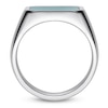 Thumbnail Image 5 of Men's Octagon-Cut Natural Malachite & Black Spinel Ring Stainless Steel
