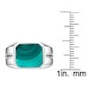 Thumbnail Image 6 of Men's Octagon-Cut Natural Malachite & Black Spinel Ring Stainless Steel
