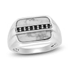 Thumbnail Image 1 of Men's Natural Black Spinel & Howlite Ring Sterling Silver